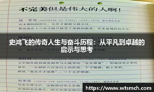 史鸿飞的传奇人生与奋斗历程：从平凡到卓越的启示与思考